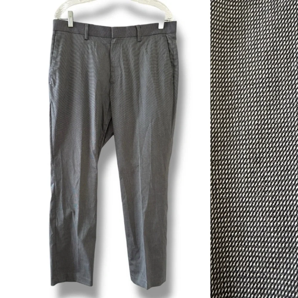 Banana Republic Gray Textured Patterned Slim Fit Dress Pants Men’s Size 33 X 30